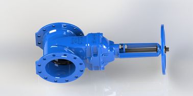 Valve de porte en fer ductile rouge/bleu pour système de circulation d'eau / système de refroidissement