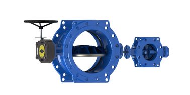Valve à papillon double excentrique en forme d'arche ou de plan avec côtes
