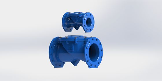 Clapet anti-retour à battant avec indice de pression PN16, corps en fonte ductile et joint EPDM pour applications eau