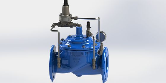 Vanne de maintien de pression en fonte ductile avec une pression maximale de PN25 et une température de fonctionnement de 0-80°C