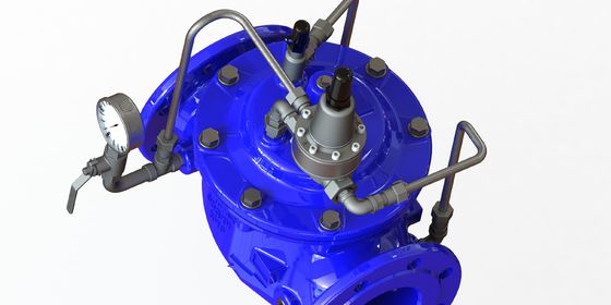 Vanne de maintien de pression en fonte ductile avec raccordement à bride et pression maximale PN25