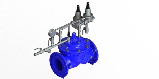 Valve anti-surge avec finition RAL5005 durable et diaphragme de renforcement en nylon conforme à la norme EN1074-5