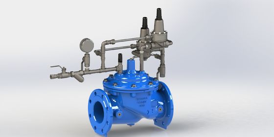 Valve anti-surge avec finition RAL5005 durable et diaphragme de renforcement en nylon conforme à la norme EN1074-5