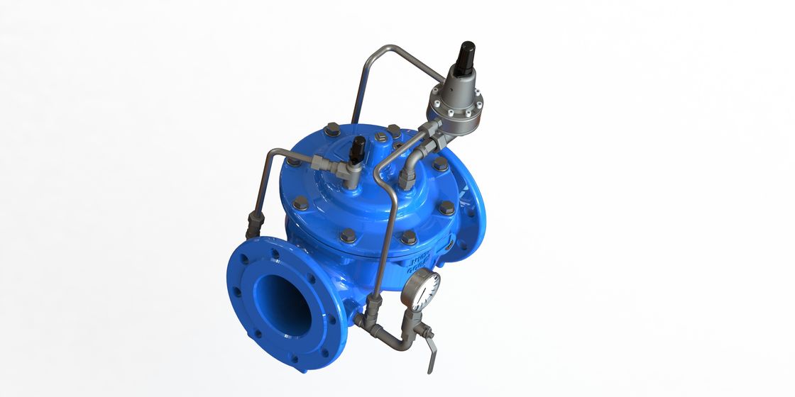 Vanne de maintien de pression en fonte ductile avec une pression maximale de PN25 et une température de fonctionnement de 0-80°C