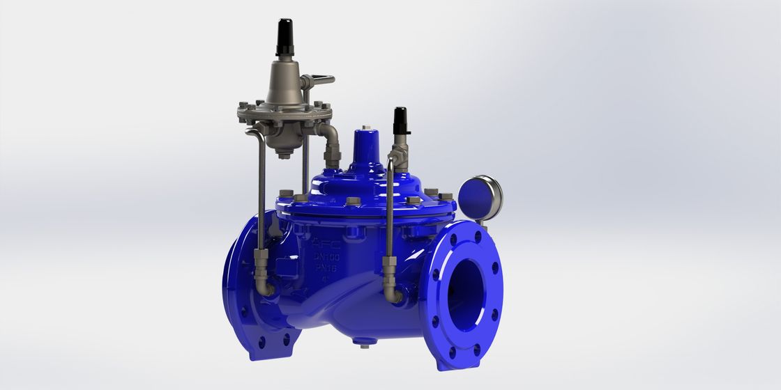 Manuel Bleu Ral5005 soupape de régulation de débit en acier inoxydable pour tuyaux en fer ductile modèle A400